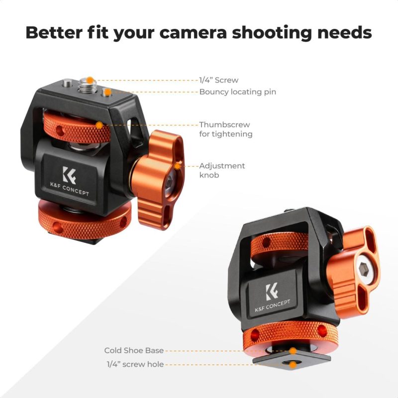 K&F Concept MS42 Camera Monitor Mount with Hot Shoe Adapter KF31.133 - Image 2