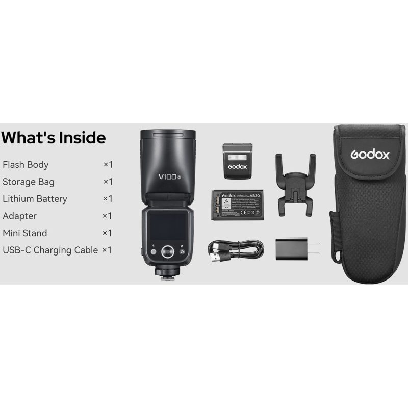 Godox V100F - 100Ws Round Head TTL Battery Flash για Fuji - Image 6