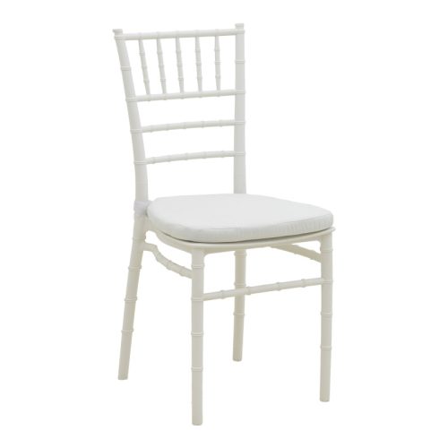 Καρέκλα Tiffany pakoworld με μαξιλάρι pp σε λευκή απόχρωση 40x40x88εκ