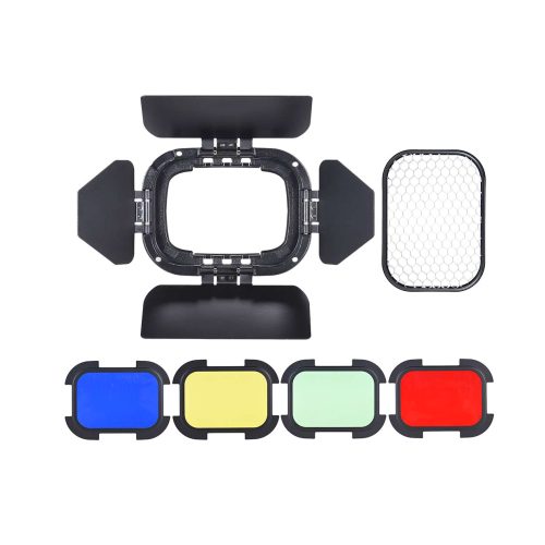 Godox BD-07 - Barn Door με Grid και 4 έγχρωμα φίλτρα για χρήση με το AD200 (Κεφαλή Fresnel)