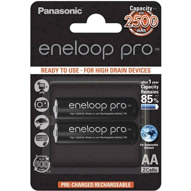 Panasonic Eneloop Pro BK-3HCDE/2BE - Επαναφορτιζόμενες Μπαταρίες ΑΑ (2 τμχ) - Image 2