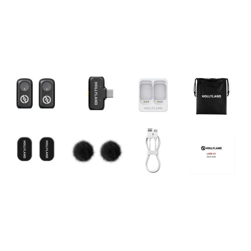 Hollyland LARK A1 Duo USB-C (Space Grey) – Ασύρματο μικρόφωνο (2TX + 1RX) - Image 2