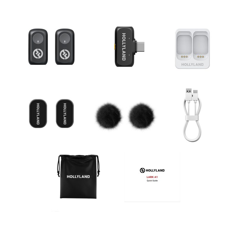 Hollyland LARK A1 Mini Duo USB-C (Space Grey) – Ασύρματο μικρόφωνο (2TX + 1RX) - Image 2