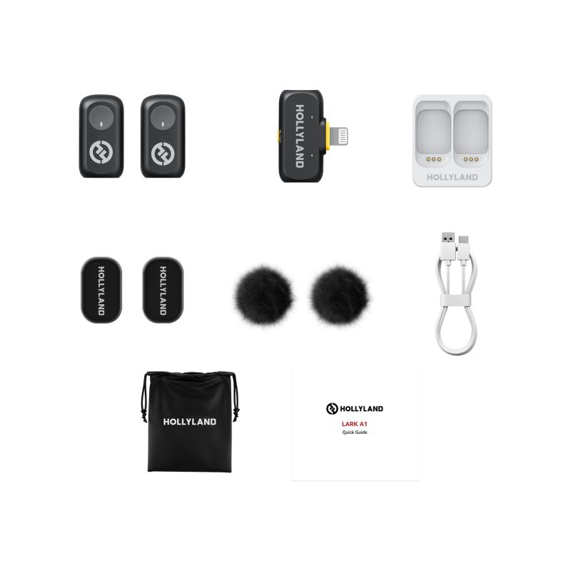 Hollyland LARK A1 Mini Duo Lightning (Space Grey) – Ασύρματο μικρόφωνο (2TX + 1RX) - Image 2