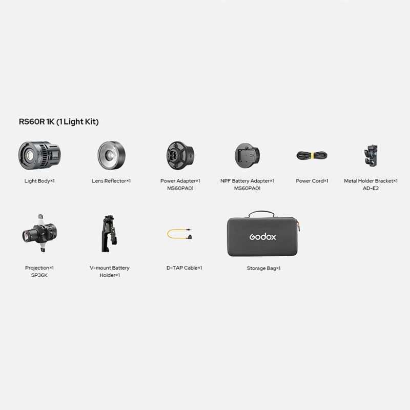 Godox RS60R 1K – Φορητό 60W Full Color RGB LED 1 Light KIT με Projection Σύστημα SP36K - Image 6