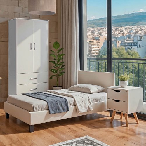 Φοιτητικό πακέτο επίπλων κρεβατοκάμαρας Escape pakoworld σετ 3τεμ