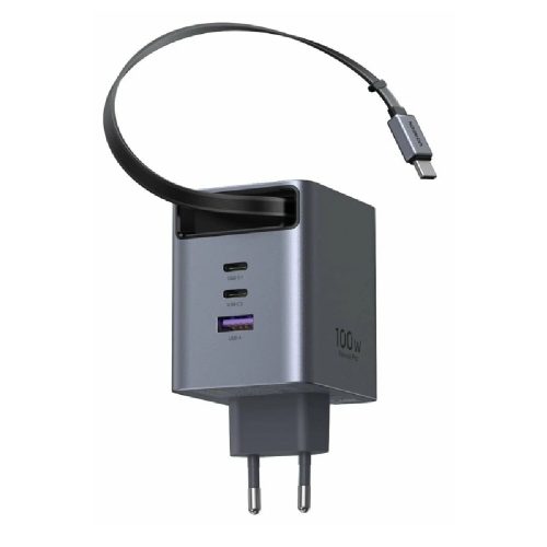 Φορτιστής Σπιτιού GaN PD 100W UGREEN X616 65828 3 Θέσεων, με καλώδιο USB-C 100W Γκρι