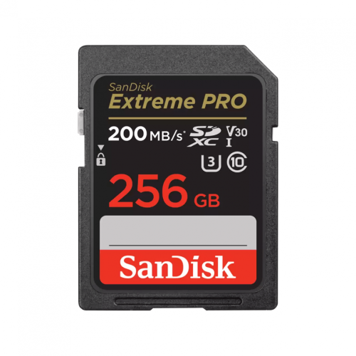 SanDisk SDXC Extreme PRO 200MB/s V30 UHS-I U3 - 256GB