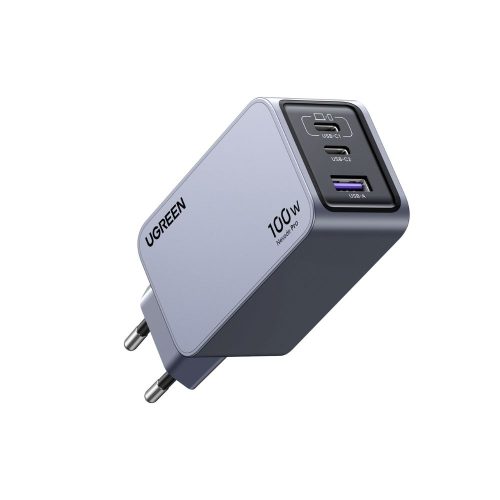 Φορτιστής Σπιτιού GaN PD 100W UGREEN X757 25874 3 Θέσεων, με καλώδιο USB-C 100W 1.5m Γκρί