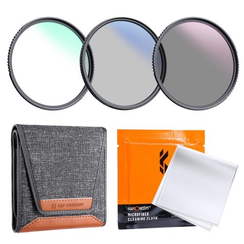 K&F Concept 72mm MCUV+CPL+ND4 Lens Filter Kit with Lens Cleaning Cloth and Filter Bag (SKU.1943V2)