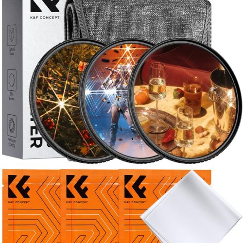 K&F Concept 77mm Star Filters 3pcs Set 4/6/8 Points (SKU.2134V1)