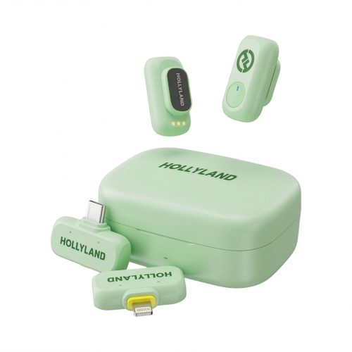 Hollyland LARK A1 Combo (Mint Green) – Ασύρματο σύστημα 2 μικροφώνων για smartphones