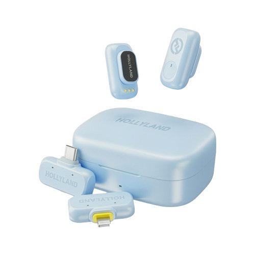 Hollyland LARK A1 Combo (Sky Blue) – Ασύρματο σύστημα 2 μικροφώνων για smartphones