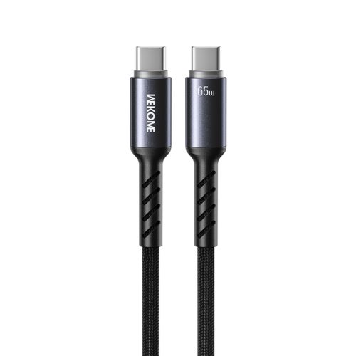 Καλώδιο Φόρτισης με LED WK WDC-C14 USB-C to USB-C PD 65W 1.2m Μαύρο