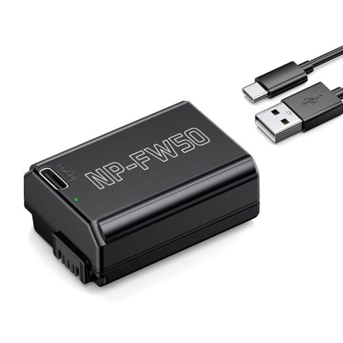 Powerextra NP-FW50 1500mAh Battery With Type-C Fast Charging, Compatible with Sony