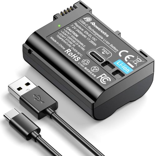 Powerextra EN-EL15C 2400mAh Battery With Type-C Fast Charging, Compatible with Nikon