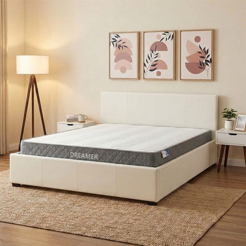 Κρεβάτι με στρώμα και αποθηκευτικό χώρο Norse-Dreamer pakoworld pu λευκό 160x200εκ