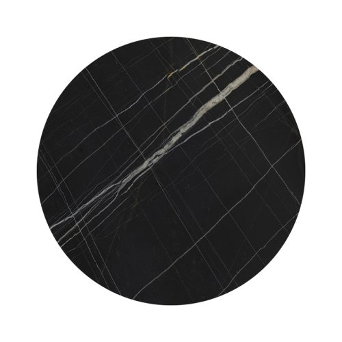 Επιφάνεια τραπεζιού Relian pakoworld HPL μαύρο όψη μαρμάρου Φ60εκ πάχους 12mm