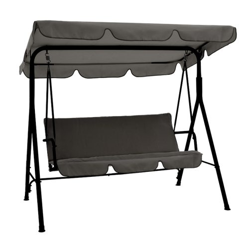 Κούνια Globo pakoworld μαύρο μέταλλο με ύφαμσα σε ανθρακί απόχρωση 170x110x153εκ