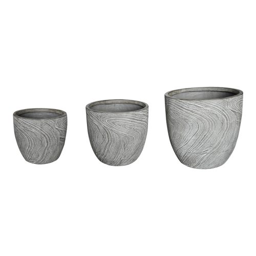 Κασπώ Anthea pakoworld σετ 3τεμ κεραμικό σε αντικέ γκρι απόχρωση