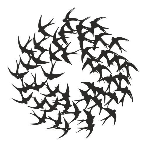 Διακοσμητικό τοίχου Swarm pakooworld μαύρο μεταλλικό Φ50x0,15εκ