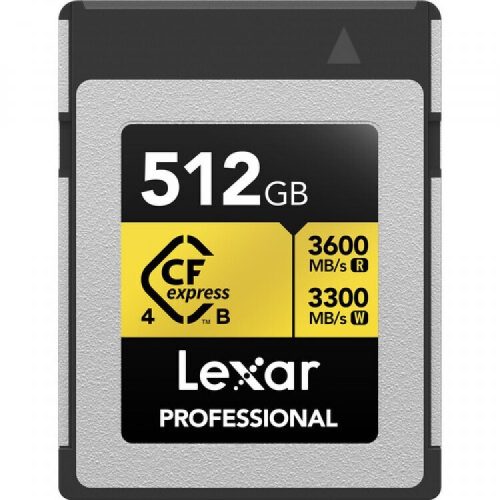 Lexar® 512GB Professional CFexpress™ 4.0 Type-B card, up to 3600MB/s read 3300MB/s write