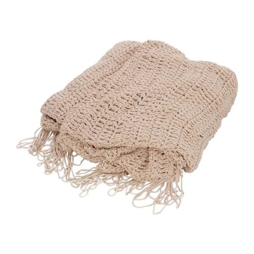 Δίχτυ σκίασης Shelto pakoworld μακραμέ poly-cotton σε μπεζ απόχρωση 400x400x27εκ