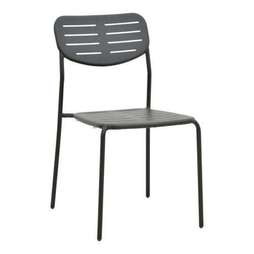 Καρέκλα Deraby pakoworld στοιβαζόμενη μαύρο μέταλλο 52.5x45.5x83εκ