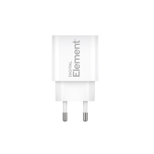 Φορτιστής Σπιτιού GaN PD 20W Element CH-100 2 Θέσεων Λευκό