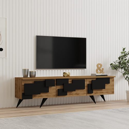 Έπιπλο τηλεόρασης Trida pakoworld oak με μαύρο 160x35x45εκ