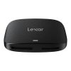 Lexar portable card reader with CFexpress Type B and SD card slots on a black textured body