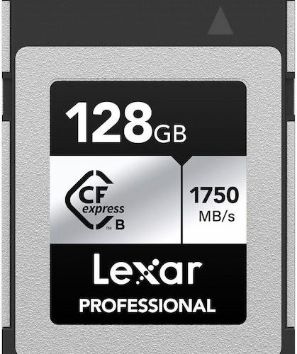 128 GB Lexar Professional CFexpress B memory card with 1750 MB/s speed