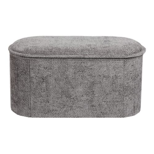 Σκαμπό-μπαούλο Trebia pakoworld γκρι ύφασμα 76x38x38εκ