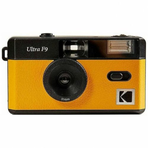 Retro yellow and black Ultra F9 camera with 31mm lens and built-in flash.