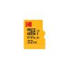 Yellow 32GB microSD card (microSDHC) with Class 10 label and red logo styling.