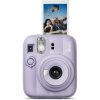 Lavender Instax Mini 13 instant camera with a photo emerging from the top.