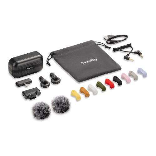 SmallRig 6526 - S70 Ασύρματο σύστημα 2 μικροφώνων για κάμερες και smartphones (Μαύρο + 9 χρώματα σετ)