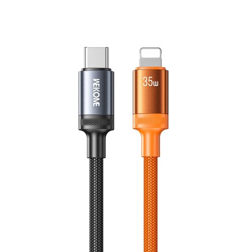 Καλώδιο Φόρτισης WK WDC-C19 USB-C to Lightning PD 35W 1.2m Μαύρο-Πορτοκαλί