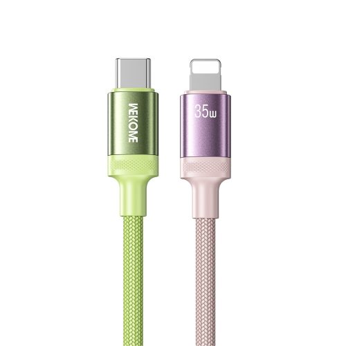 Καλώδιο Φόρτισης WK WDC-C19 USB-C to Lightning PD 35W 1.2m Ροζ-Πράσινο