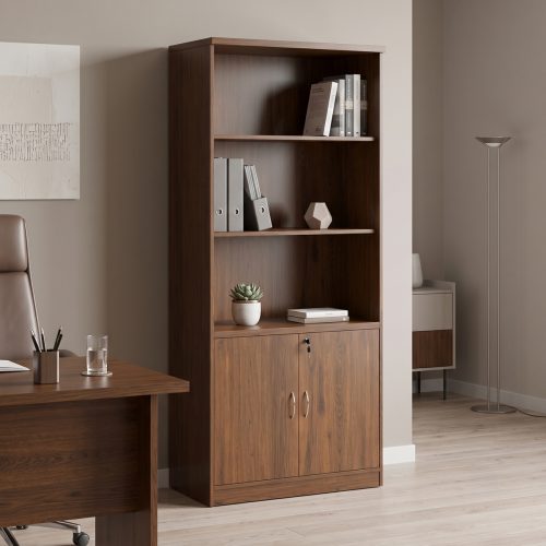 Βιβλιοθήκη γραφείου επαγγελματική Fesialo pakoworld wenge 80x40x180εκ