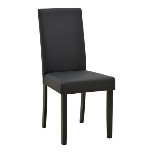 Καρέκλα Zeben pakoworld μαύρο PU με πόδι μαύρο rubberwood 43,5x55,5x93,5εκ