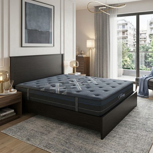 Κρεβάτι με στρώμα Athos-Resty pakoworld wenge 160x200εκ