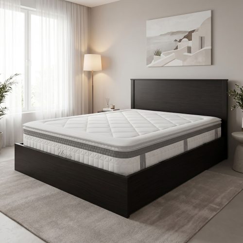 Κρεβάτι με στρώμα Athos Utopia pakoworld wenge 160x200εκ
