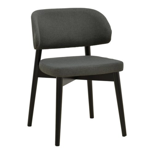 Καρέκλα Siena pakoworld μαύρο ύφασμα και rubberwood 48x50x81εκ