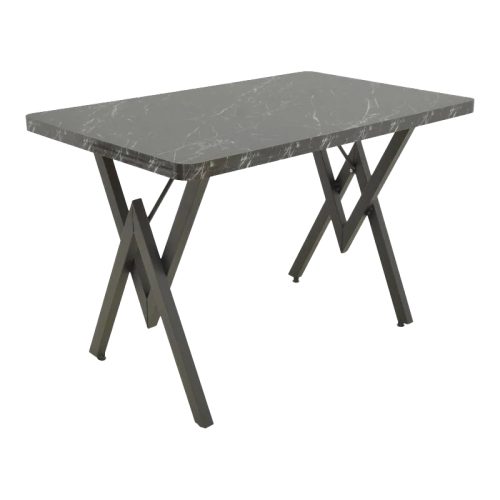 Τραπέζι Vertex pakoworld μαύρο μαρμάρου και μέταλλο 110x70x72εκ