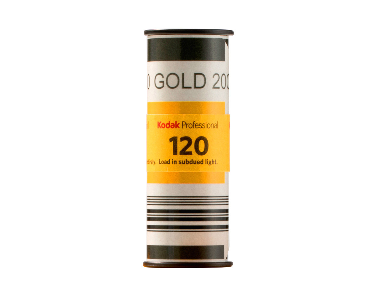 20241003132214_3c6b7963 | Kounio.gr Kodak Professional 120 color film canister with yellow label, standing upright against a white background.