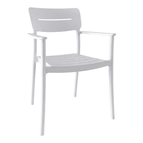 Πολυθρόνα Pilma pakoworld λευκό PP 57x54x82εκ