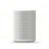 White rectangular speaker cabinet with a perforated front grille on a white background?