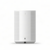 White tall appliance with perforated side panels and a smooth central front panel on a white surface.