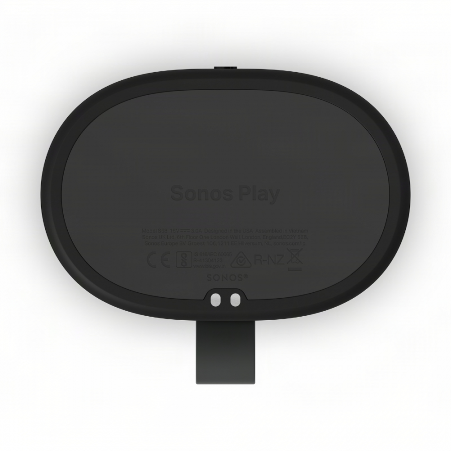 37128_12-900x900 | Kounio.gr Back view of a black Sonos Play wireless speaker with its wall-mount strap visible at the bottom